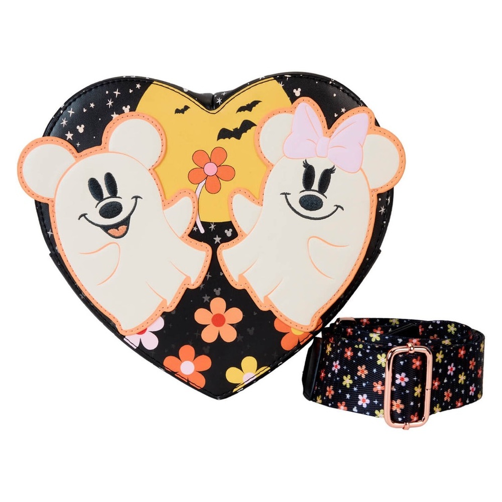 Disney Mickey and Minnie Ghost Floral Crossbody Bag